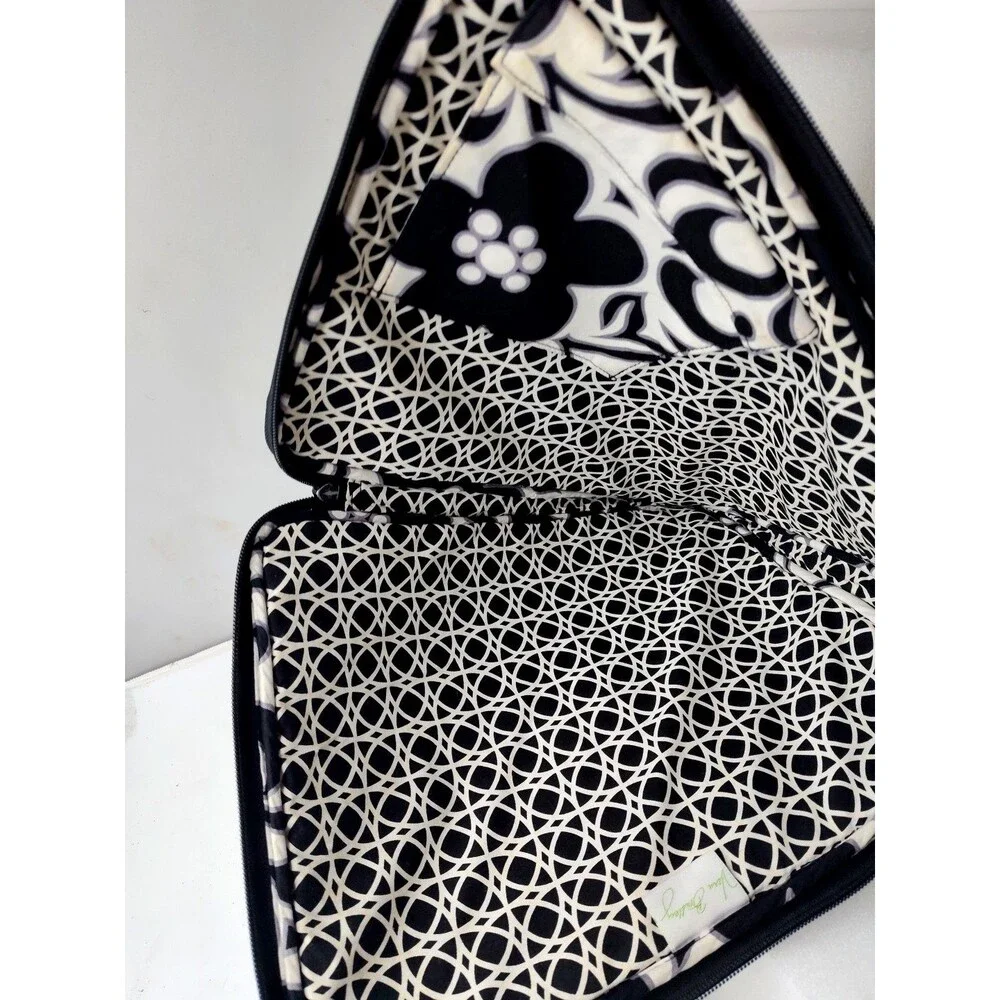 Vera Bradley Night and Day Retired Quilted Laptop Portfolio Case Black  & White